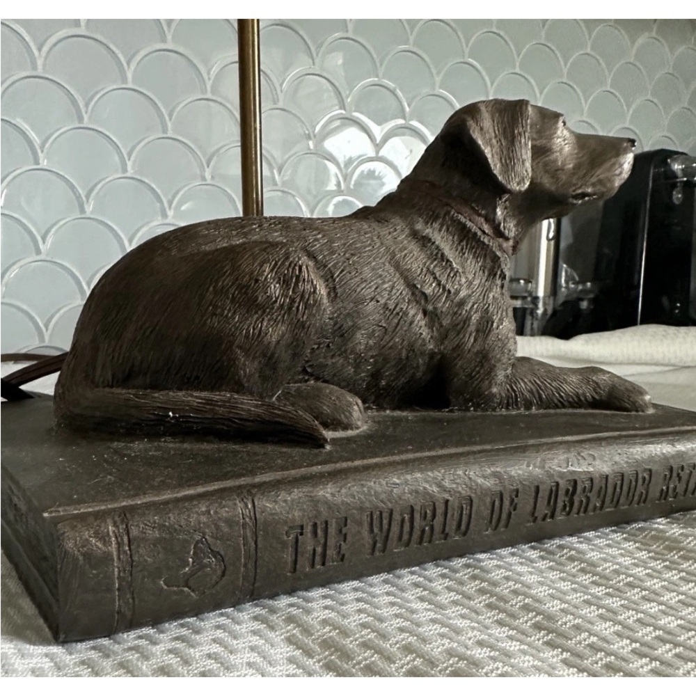 Vintage Big Sky Carvers Bronze Labrador Retriever Dog Lamp Book Base Rare